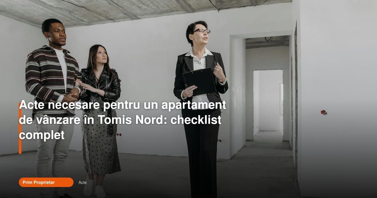 Acte apartament Tomis Nord: checklistul complet pentru vânzare